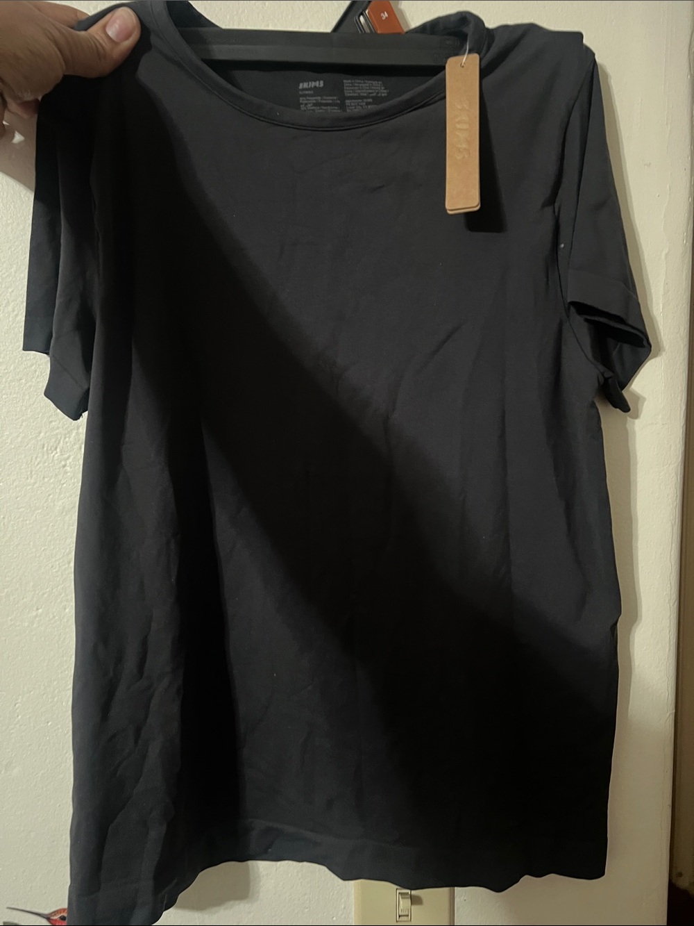 SKIMS Black Short Sleeve Crewneck Tee